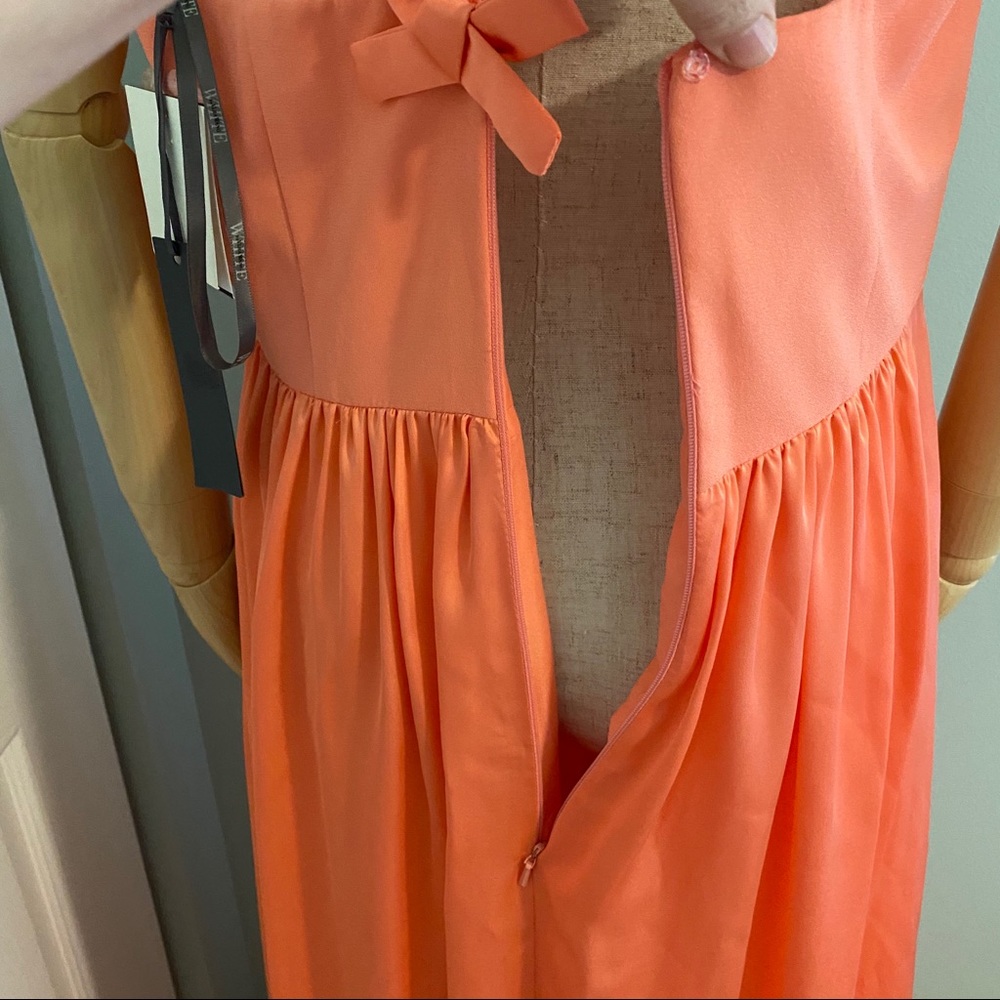 Vera Wang White Evening Gown Coral Maxi Dress size 10 New with Tags - Picture 16 of 16